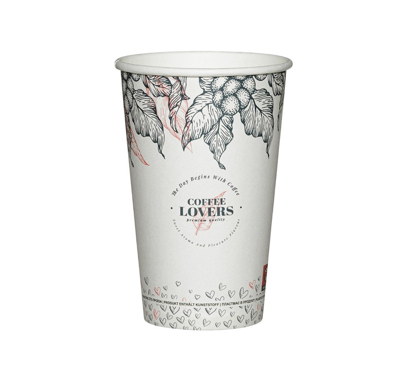 Čaša papirnata 1-sl 450 ml d=90 mm Coffee Lovers SUP 50 kom