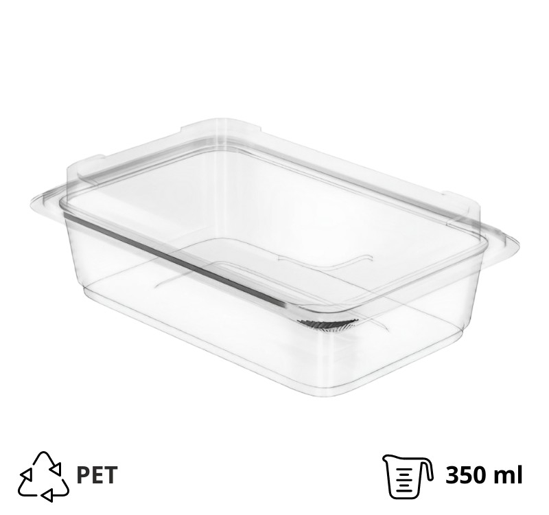 Posuda sa poklopcem PET 350 ml 200×135×45 mm [90 kom/pak]