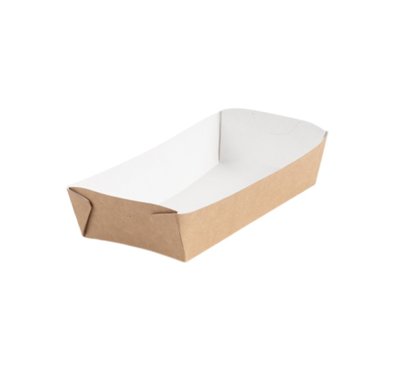 Kartonska kutija za pomfrit 510 ml 160х80х40 mm kraft/bela [600 kom/pak]