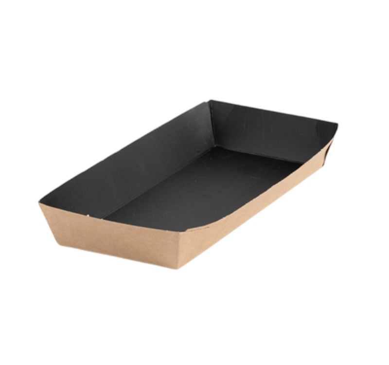 Kartonskа kutija za pomfrit 430 ml 180х80х30 mm kraft/crna [200 kom/pak]