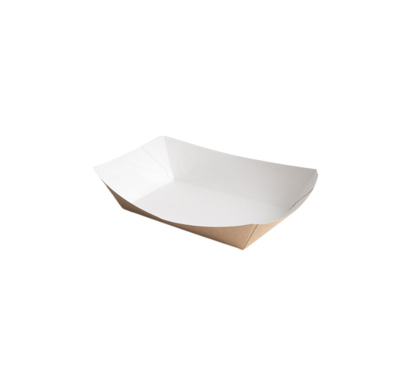 Kartonskа kutija za pomfrit 135х85х50 mm kraft/bela [550 kom/pak]