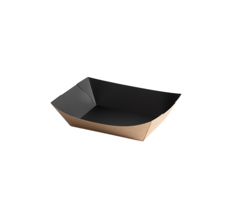 Kartonskа kutija za pomfrit 135х85х50 mm kraft/crna [550 kom/pak]