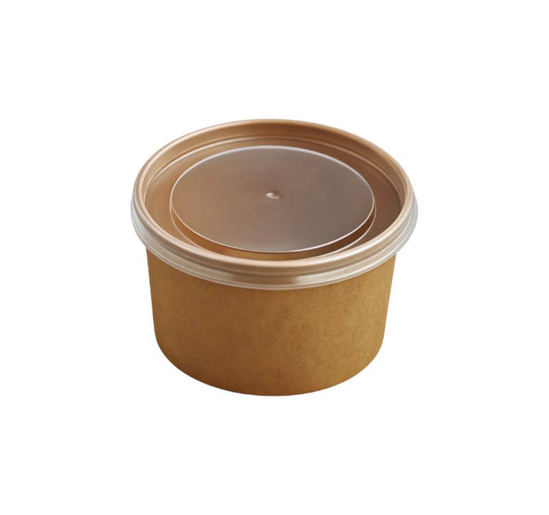 Papirnata posuda sa PP poklopcem 480 ml d=110 mm kraft [25 kom/pak]