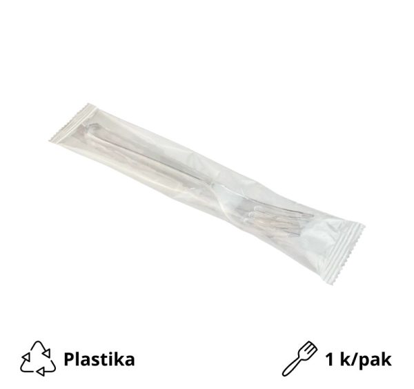 Komplet 1/1 plastični (viljuška) u posebnom pakovanju transparentan