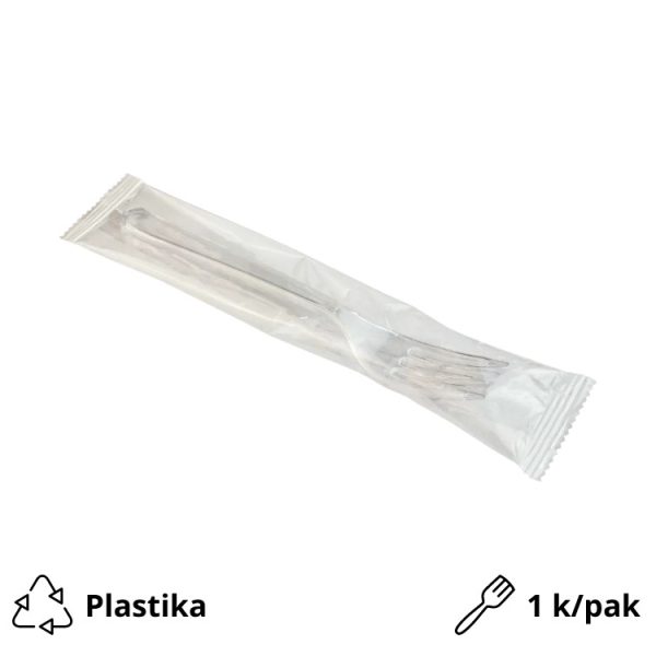 Komplet 1/1 plastični (viljuška) u posebnom pakovanju transparentan