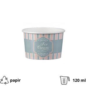 Papirnata skodelica 120 ml (4oz) ICE CREAM design d=7,7cm, h=4,8cm