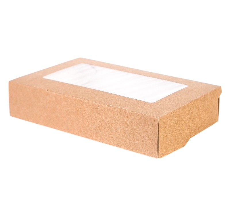Kartonska kutija s prozorom ECO Tabox 1000 ml 200x120x40 mm kraft [25 kom/pak]