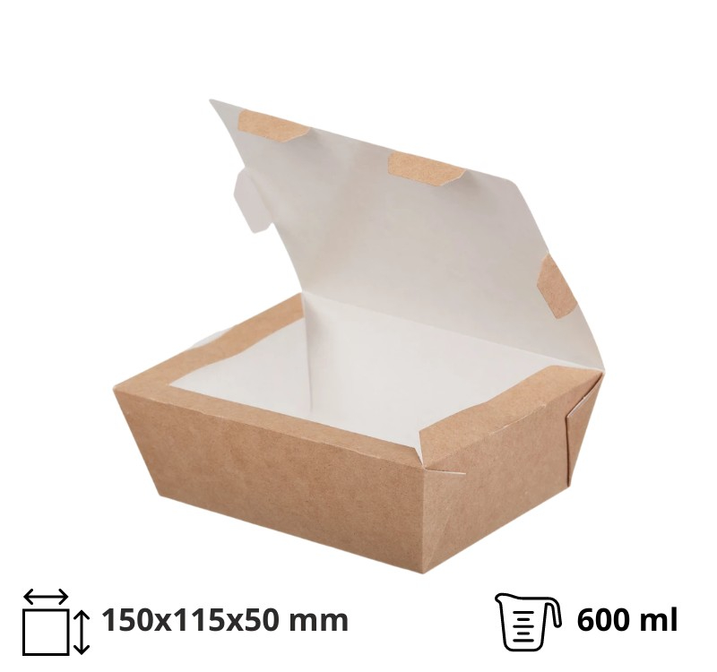Kartonska kutija za ručak ECO LUNCH BOX 600 ml 150x115x50 mm, kraft ( kom/pak) [500 kom/pak]