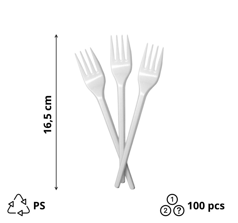Viljuška PS 16,5 cm bela [100 kom/pak]