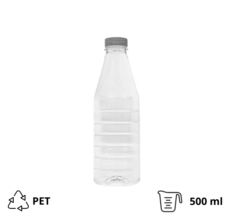 Flaša 500 ml sa poklopcem d=38 mm rebrasta [120 kom/pak]