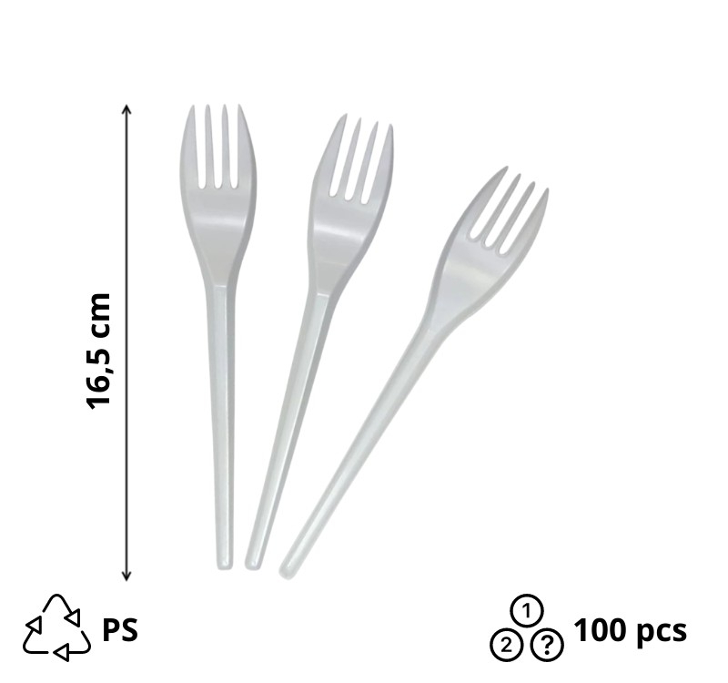 Viljuška TaMbien PS 16,5 cm bela [100 kom/pak]