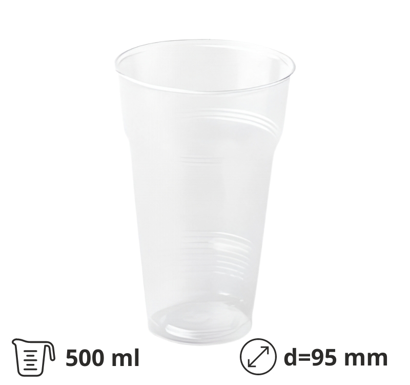 Čaša PP 500 ml d=95 mm providna [50 kom/pak]