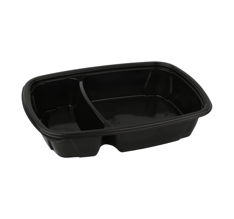 Posuda 2-odeljka PP 600-350 ml 230х170х50 mm, crna [545 kom/pak]