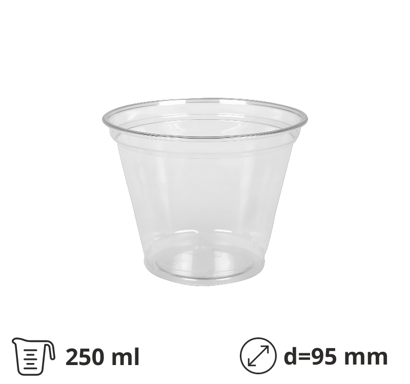 Čaša rPET 250 ml d=95 mm h=80 mm [100 kom/pak]