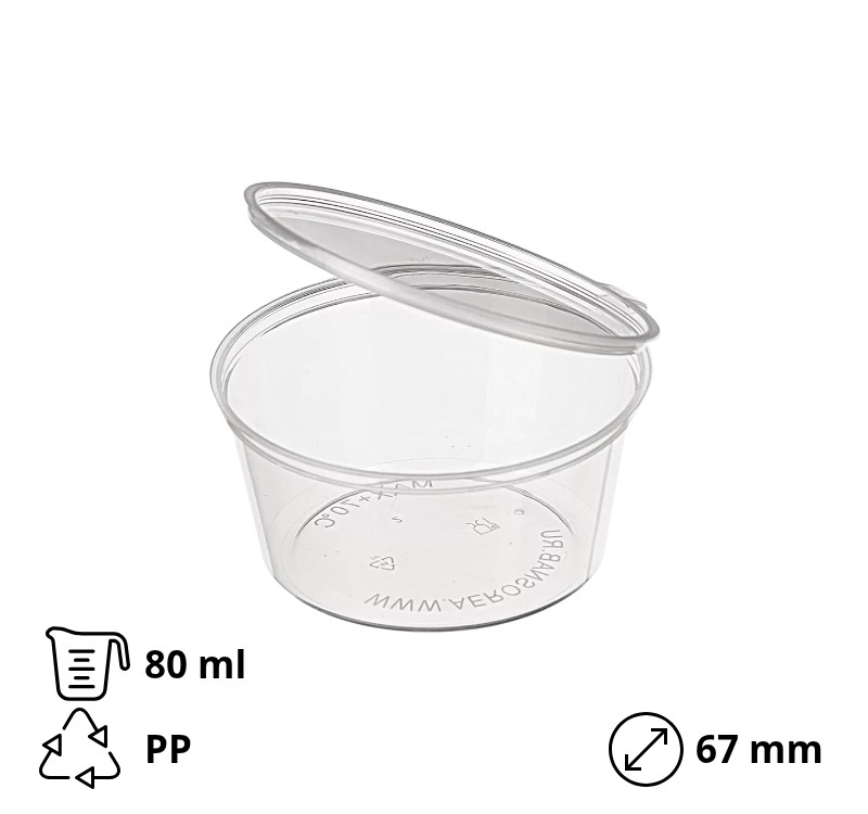 Posuda za sos sa poklopcem PP 80 ml [20 kom/pak]
