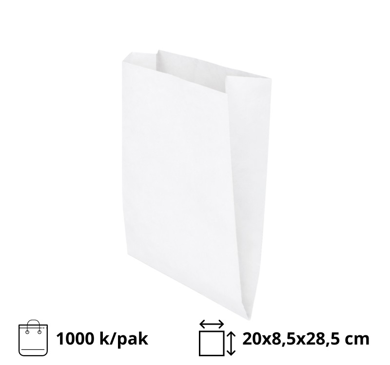 Papirna kesa 200х85х285 mm bela laminirana [3900 kom/pak]