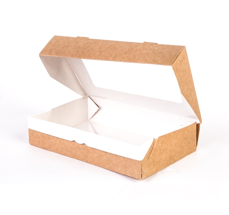 Kartonska kutija s prozorom ECO Tabox 1000 ml 200x120x40 mm kraft [25 kom/pak]
