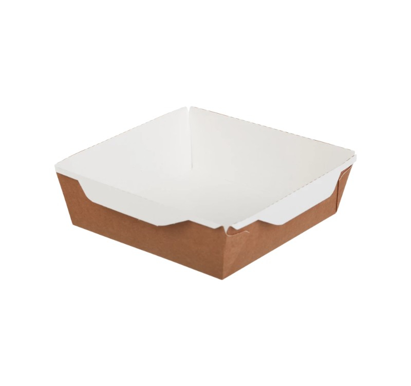 Kartonska posuda sa providnim poklopcem ECO OpSalad 900 ml 150х150х50 mm kraft [50 kom/pak]