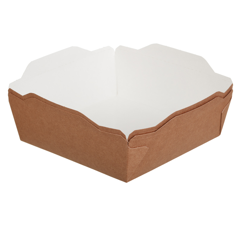 Kartonska posuda sa providnim poklopcem ECO OpSalad 900 ml 150х150х50 mm kraft [50 kom/pak]