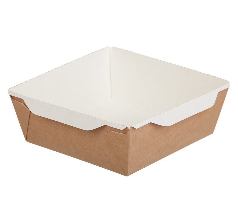 Kartonska kutija sa providnim poklopcem ECO OpSalad 1200 ml 165x165x65 mm kraft [50 kom/pak]