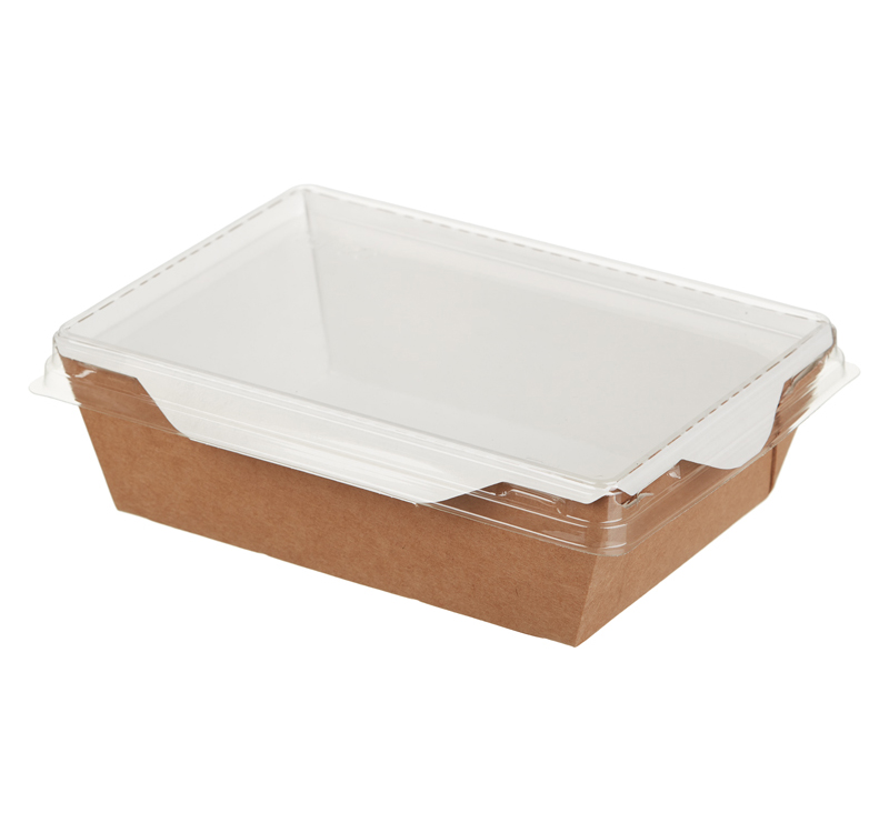 Kartonska posuda za salate i topla jela sa providnim poklopcem ECO OpSalad 400 ml 120х85х45 mm kraft ( kom/pak) [150 kom/pak]