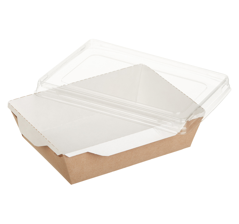 Kartonska posuda sa providnim poklopcem ECO OpSalad 500 ml 160х120х45 mm kraft (10 kom/pak) [10 kom/pak]