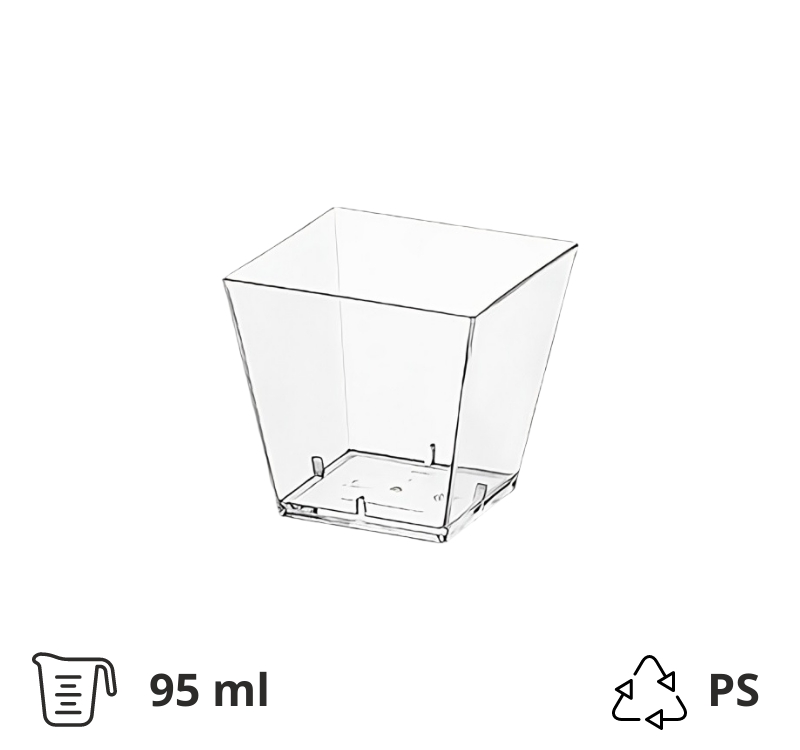 Posuda Romb PS 95 ml 55х56 mm providna [25 kom/pak]