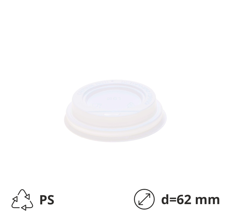 Poklopac sa bočnim otvorom PS d=62 mm bela [100 kom/pak]