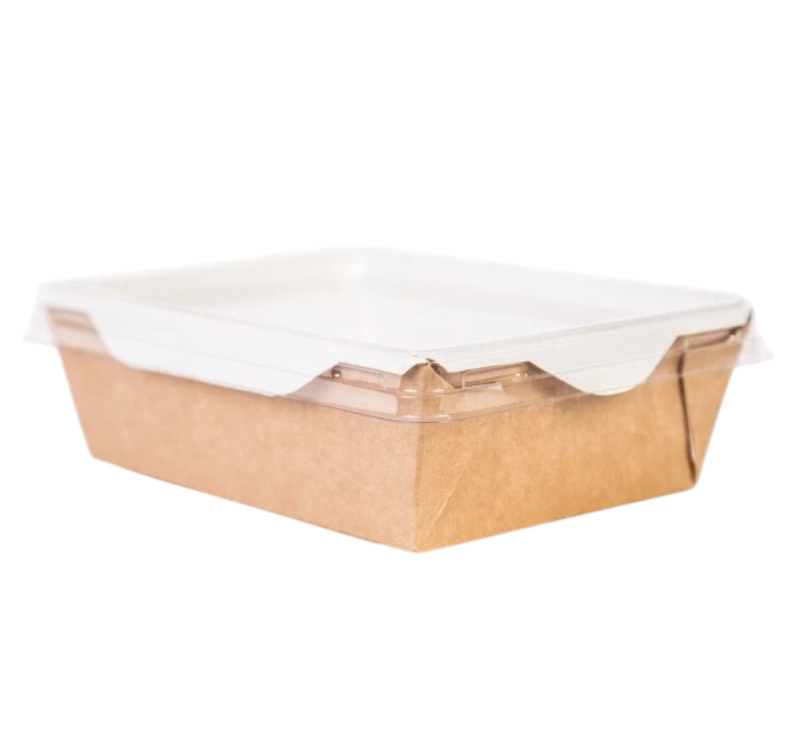 Kartonska posuda sa providnim poklopcem ECO OPSalad 1000 ml 200x140x55 mm kraft [50 kom/pak]