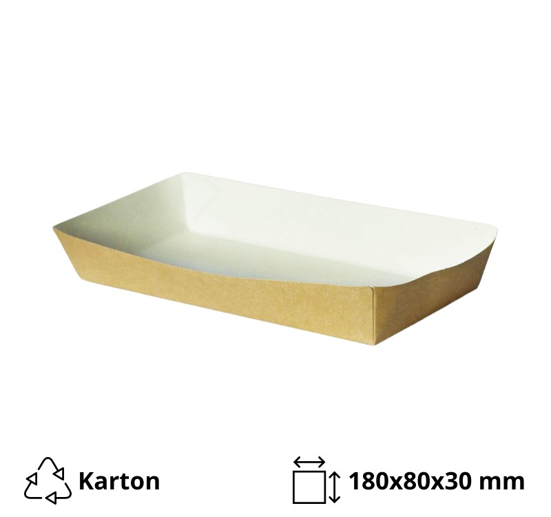Kartonske posude za pomfrit Kadice Ecoline 180х80х30 mm kraft [220 kom/pak]