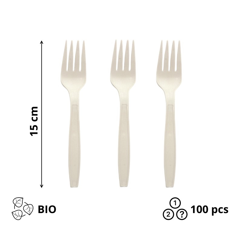 Viljuška biorazgradiva Tambien ECO 150 mm, bež [90 kom/pak]
