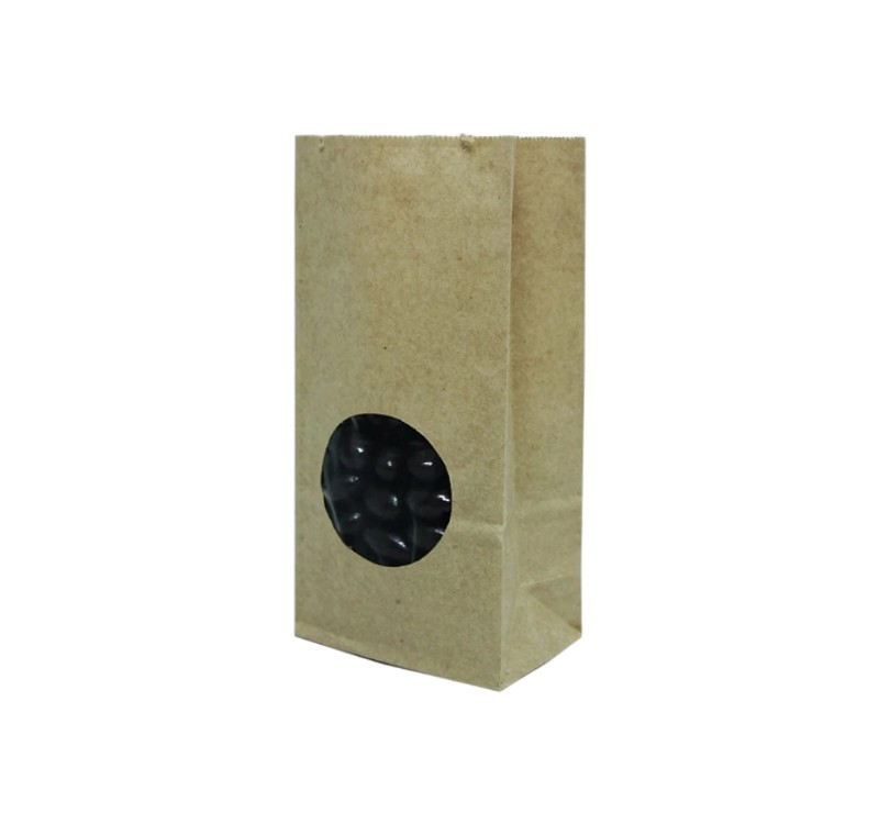 Papirna kesa pravougaono dno sa prozorom 170х80х50 mm prozori 5 cm [500 kom/pak]
