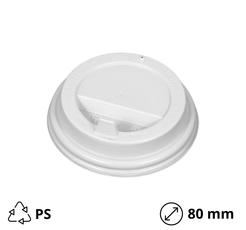 Poklopac sa jezičkom PS d=80 mm bela [100 kom/pak]