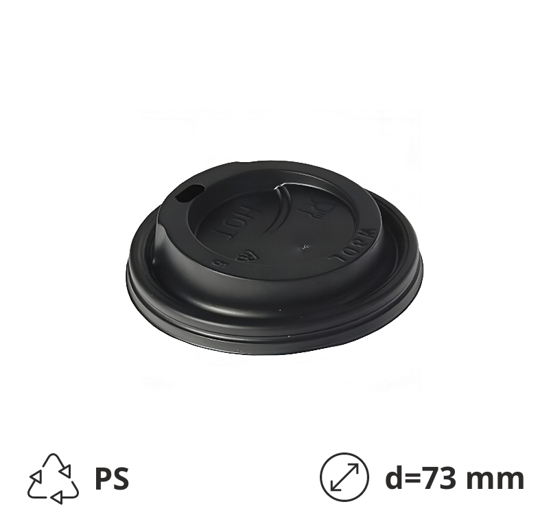 Poklopac sa bočnim otvorom PS d=73 mm crna [100 kom/pak]