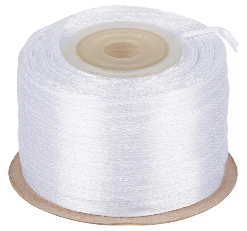 Satenska vrpca 3mm x 100 m bela