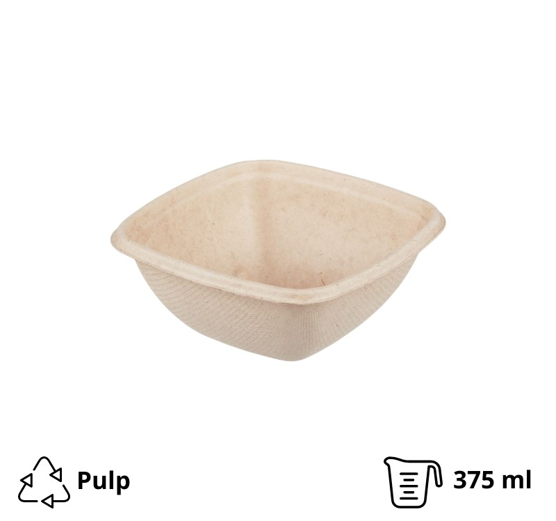 Posuda TF Sabert 375 ml 130x130x50 mm kraft za poklopcem, 500 kom