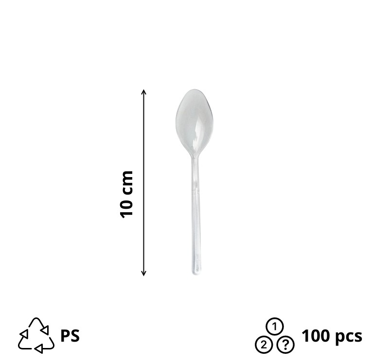 Mini kašika plastična 10 cm, prozirna [100 kom/pak]