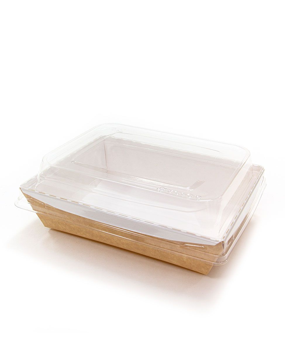 Kartonska posuda sa providnim poklopcem CrystalBox 800 ml 140x180x70 mm, kraft [20 kom/pak]