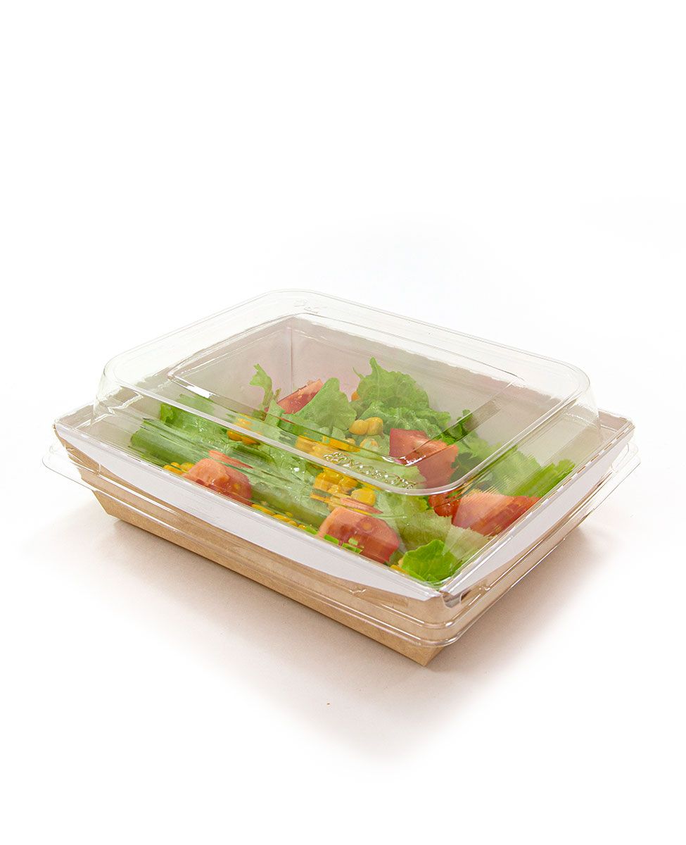 Kartonska posuda sa providnim poklopcem CrystalBox 800 ml 140x180x70 mm, kraft [20 kom/pak]