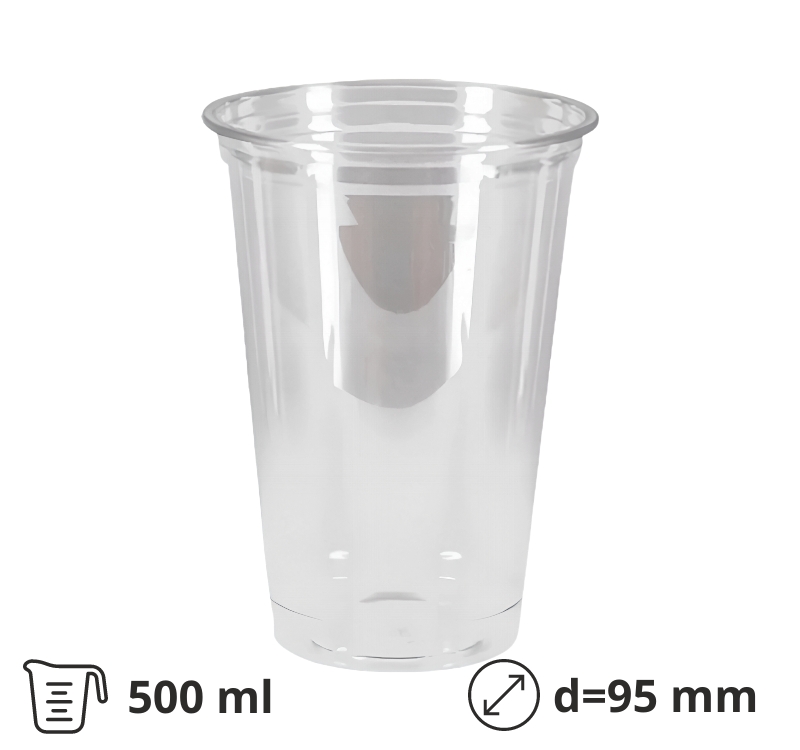 Čaša Shake 500 ml, d=95mm, prozirni rPET [50 kom/pak]