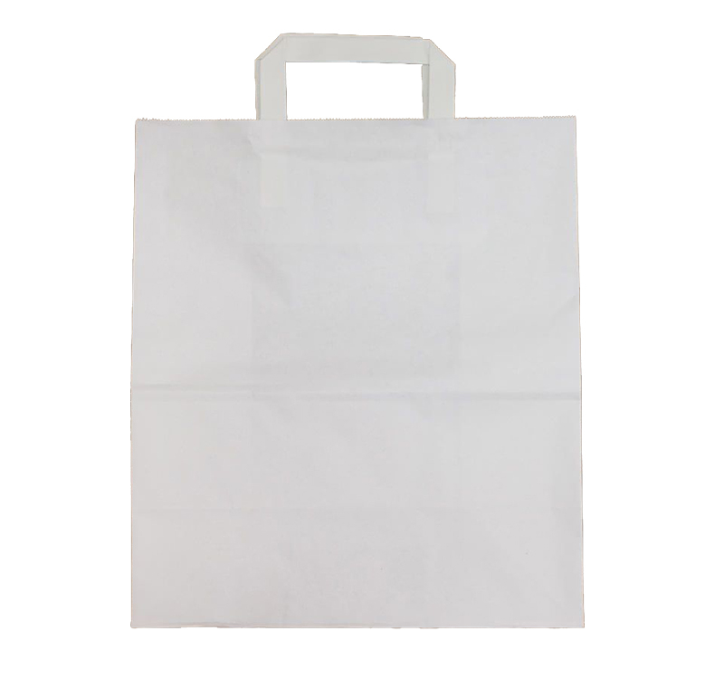 Papirna kesa sa plitkim ručkama 240x150x320 mm bela [250 kom/pak]