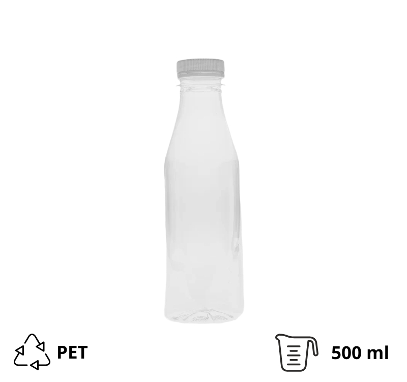 Flaša PET 500 ml d=38 mm sa belim poklopcem [80 kom/pak]