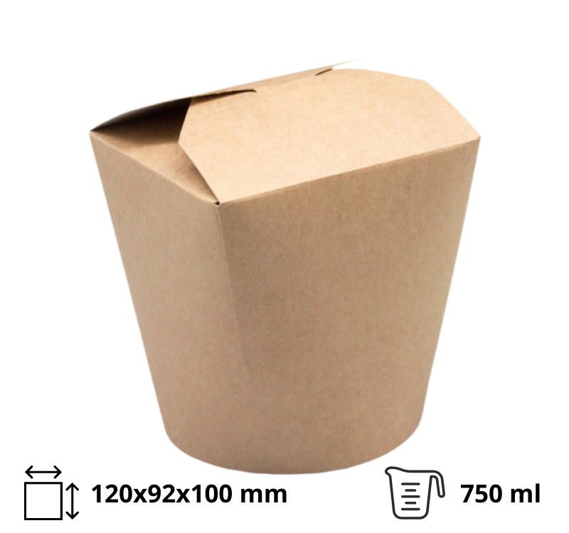Kartonska kutija za nudle/pastu 750ml 120х92х100mm kraft [49 kom/pak]