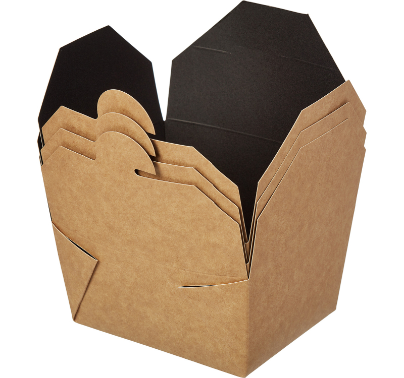 Kartonska kutija Fold Box 600 ml 130x110x65 mm karft/crna [50 kom/pak]