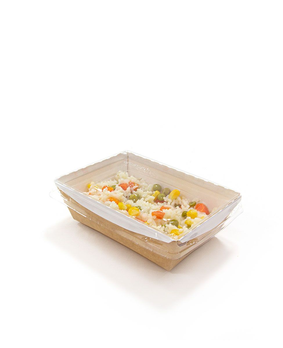 Kartonska kutija sa poklopcem kupola Crystal Box 800 ml 140x155x45 mm kraft ( kom/pak) [120 kom/pak]