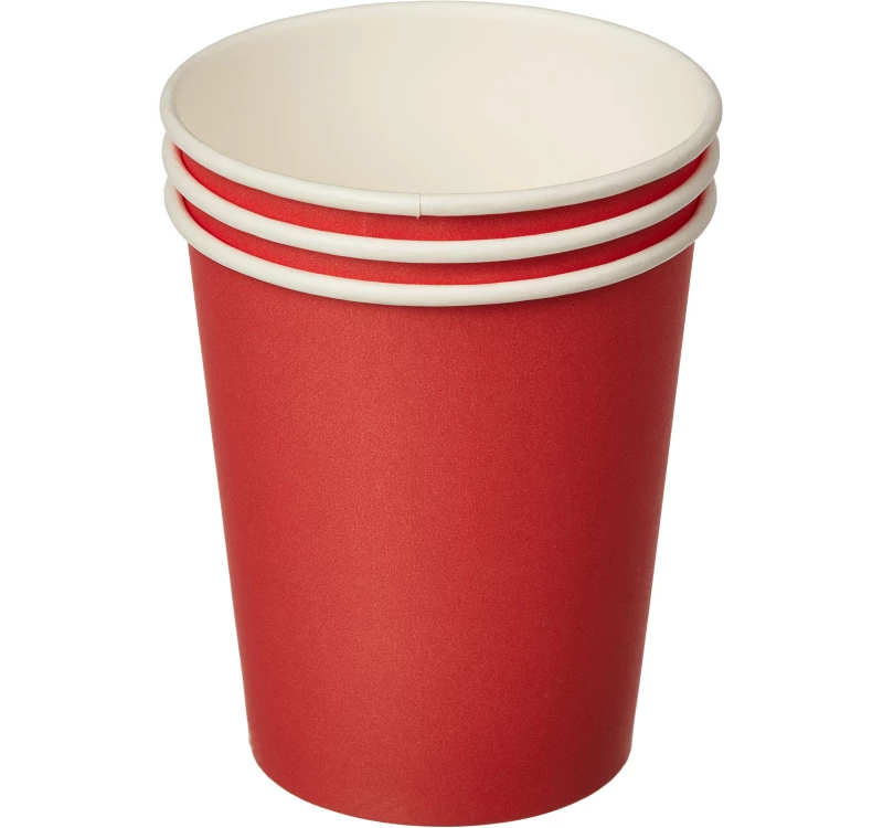 Papirna čaša 1-sl 250 ml d=80 mm crvena [100 kom/pak]