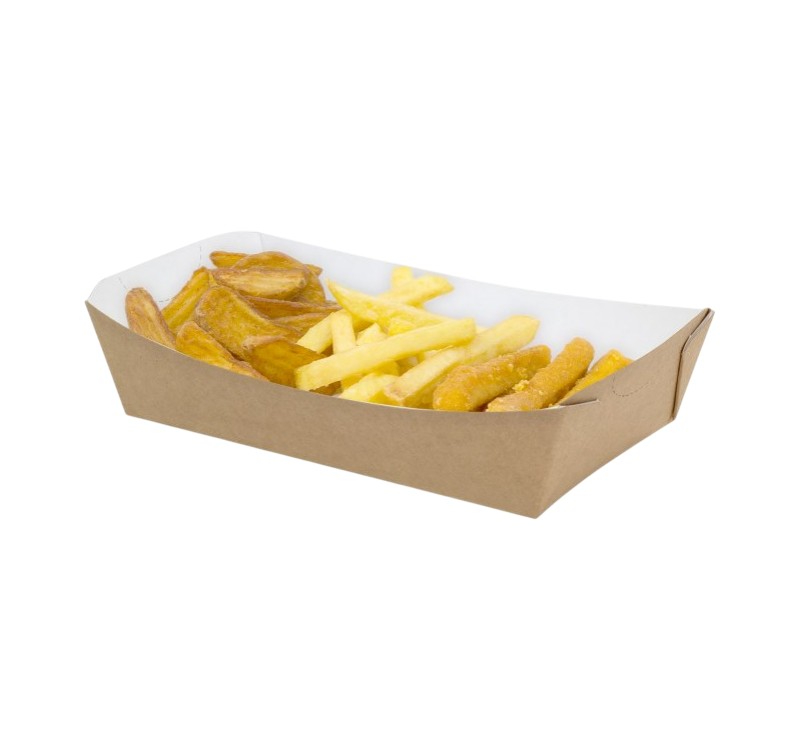 Kartonske posude za pomfrit Kadice 185х95х45mm 500ml kraft [150 kom/pak]