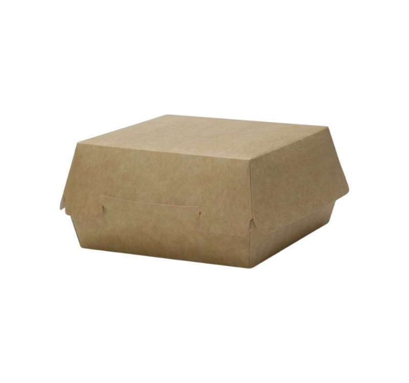 Kartonska kutija za hamburger 120x120x105 mm kraft SaaMi [50 kom/pak]