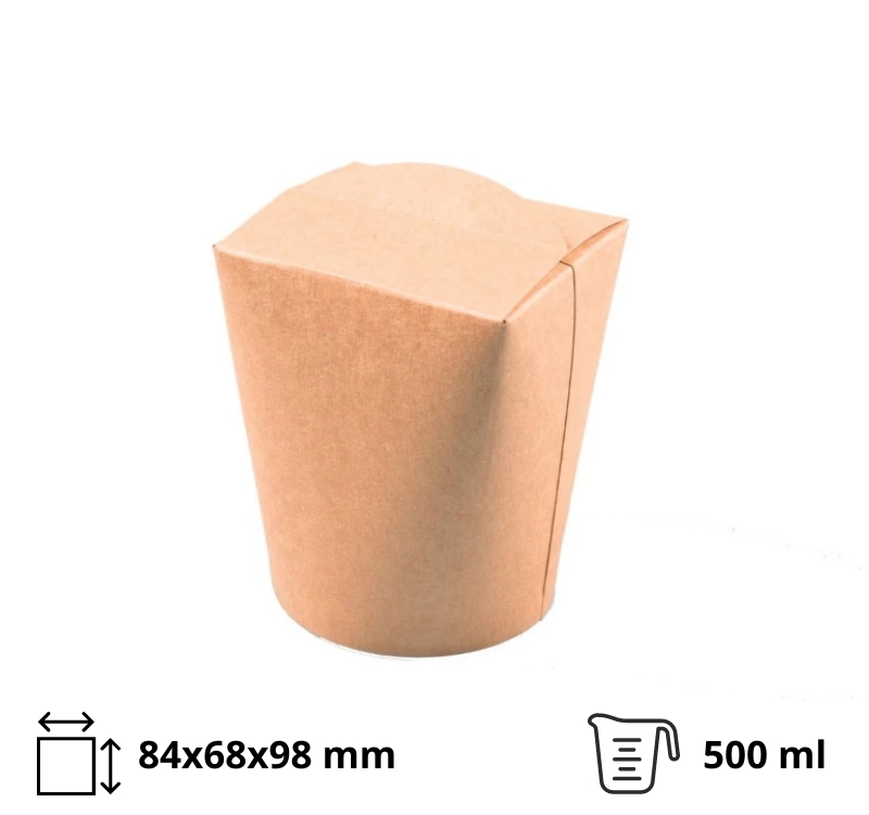 Kartonska kutija za nudle/pastu 500 ml 84x68x98 mm kraft [35 kom/pak]