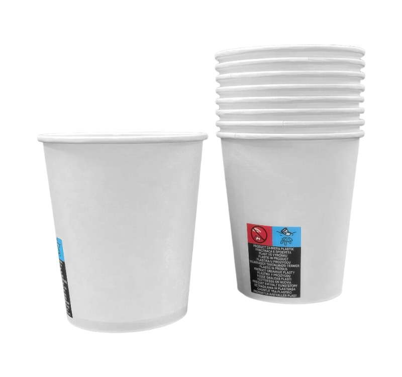 Papirna čaša 1-sl 250 ml d=80 mm bela SUP [50 kom/pak]